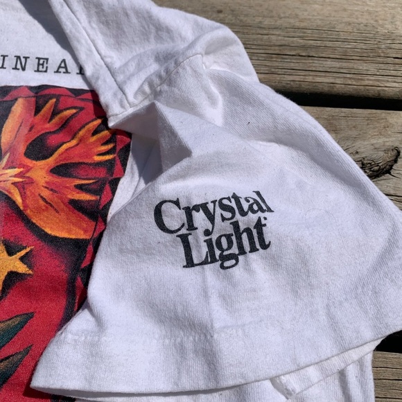 💚 Vintage 90s Fruit of the Loom White Tropical Short Sleeve Size XL Distressed - Picture 9 of 10